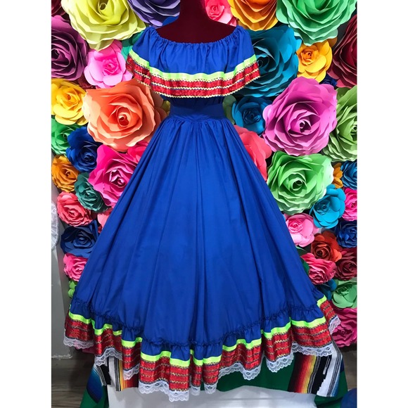 Mexican folklore set blue color - Picture 4 of 7